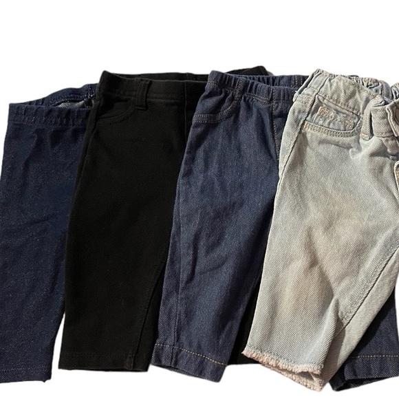 Old Navy Other - Old Navy Carters Garanimals Jeans Infant Girls 0-3 Months Blue & Black Fringe